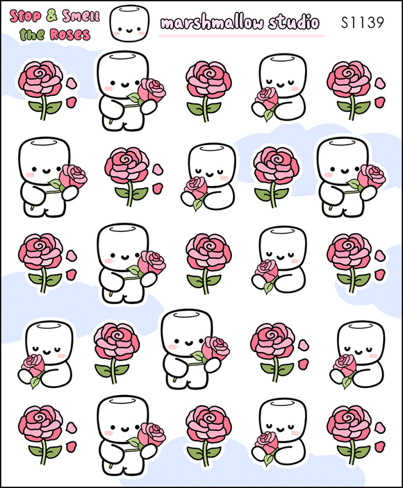COCOA STOP & SMELL THE ROSES V.2 STICKERS - S1139