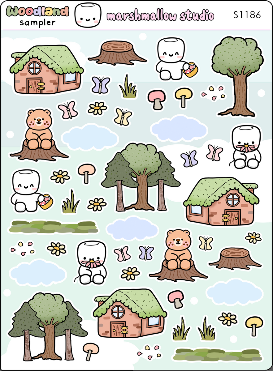 WOODLAND STICKER SAMPLER - S1186