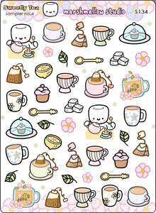 SWEETLY TEA - SAMPLER NO.4 - PLANNER STICKERS - S134 - Marshmallow Studio