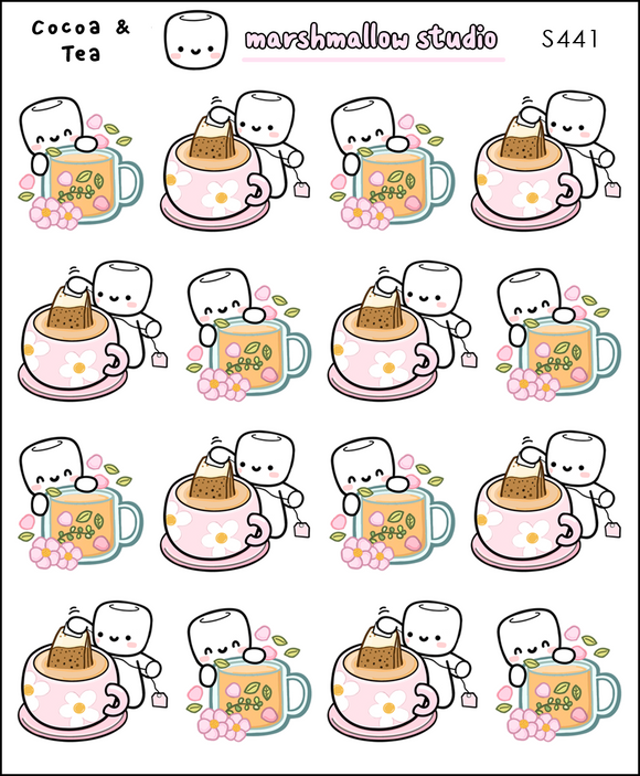 COCOA & TEA - PLANNER STICKERS - S441 - Marshmallow Studio