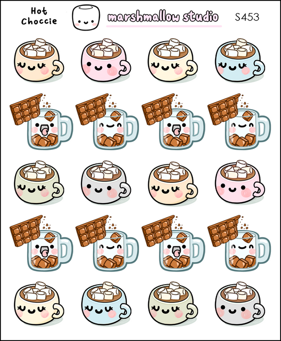 HOT CHOCCIE - PLANNER STICKERS - S453 - Marshmallow Studio