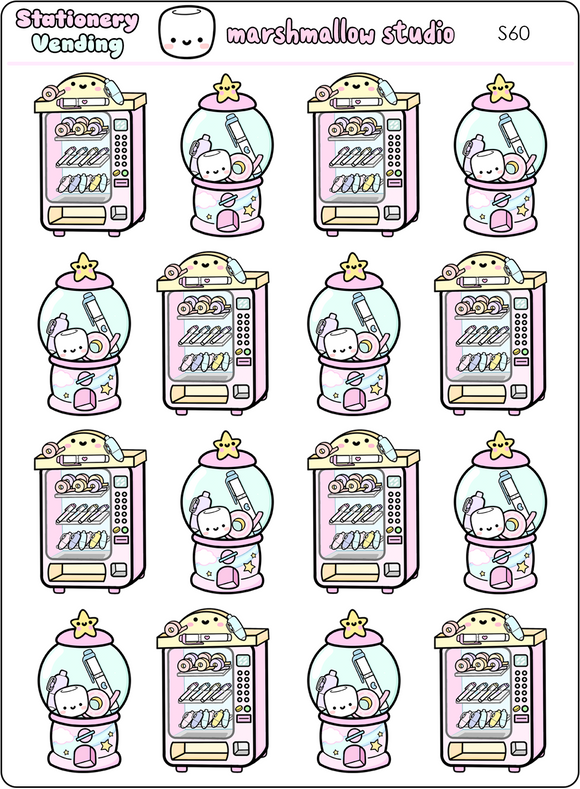 STATIONERY VENDING MACHINES - PLANNER STICKERS - S60 - Marshmallow Studio