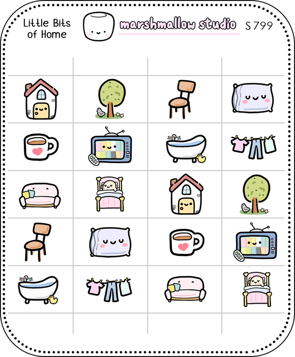 LITTLE BITS OF HOME - PLANNER STICKERS - S799 - Marshmallow Studio