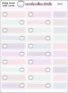 DUSTY BOXES WITH COCOA - PLANNER STICKERS - S818 - Marshmallow Studio