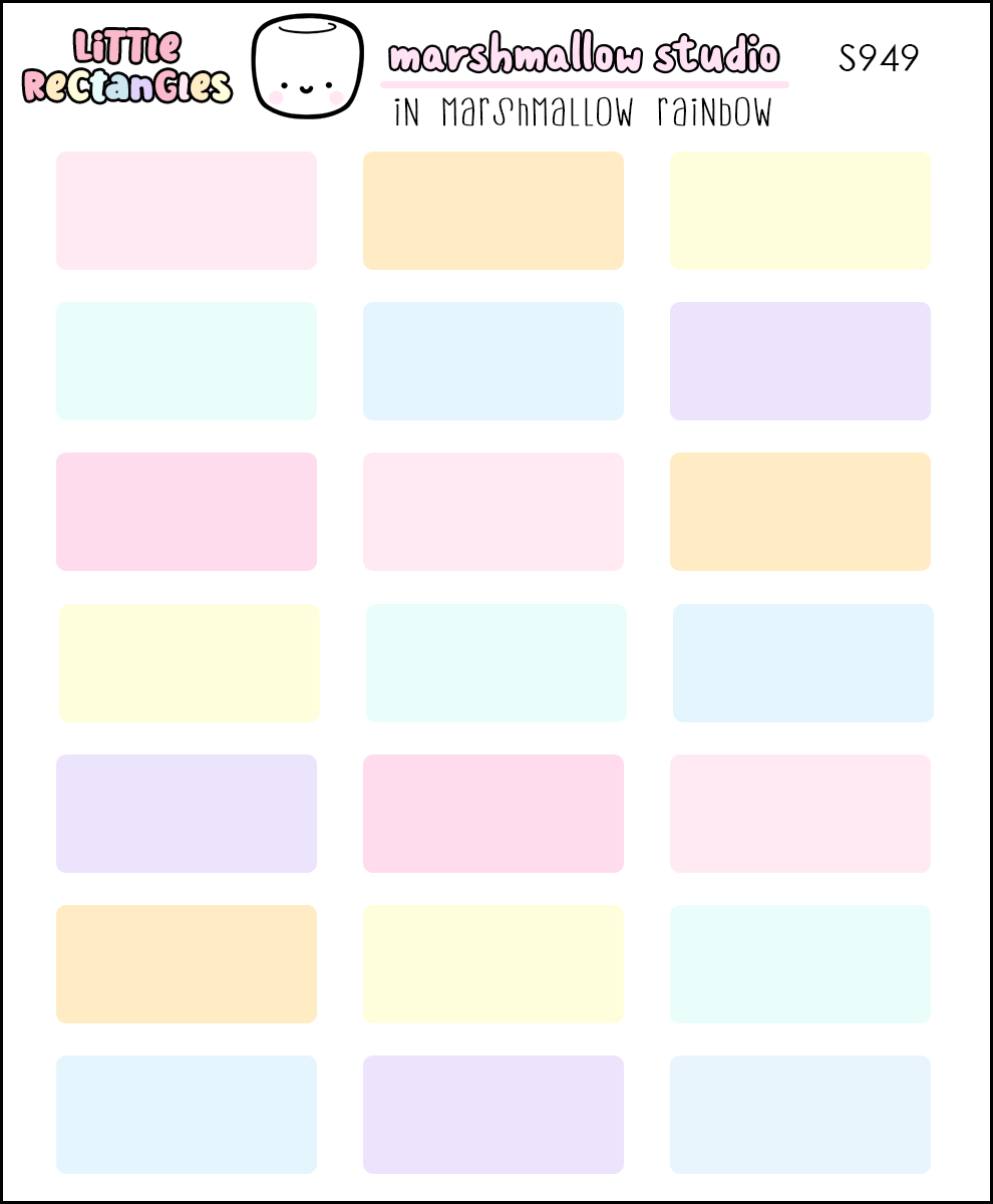 MINI MALLOW / HOBO WEEKS STICKERS - LITTLE RECTANGLES - S949