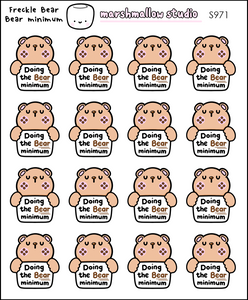 FRECKLE BEAR - BEAR MINIMUM - PLANNER STICKERS - S971 - Marshmallow Studio