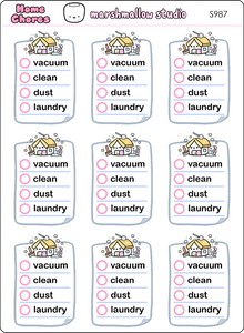 HOME CHORES LIST - PLANNER STICKERS - S987 - Marshmallow Studio