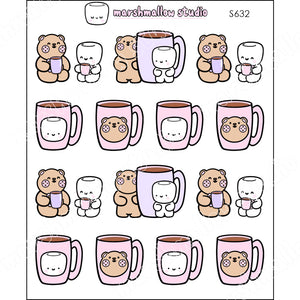 A CUPPA WITH FRIENDS - PLANNER STICKERS - S632 - Marshmallow Studio