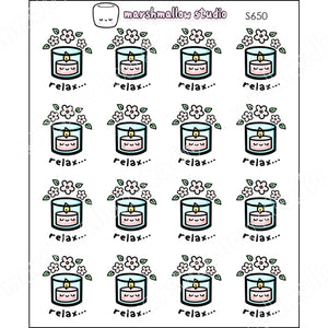 AROMATHERAPY CANDLE - PLANNER STICKERS - S650 - Marshmallow Studio