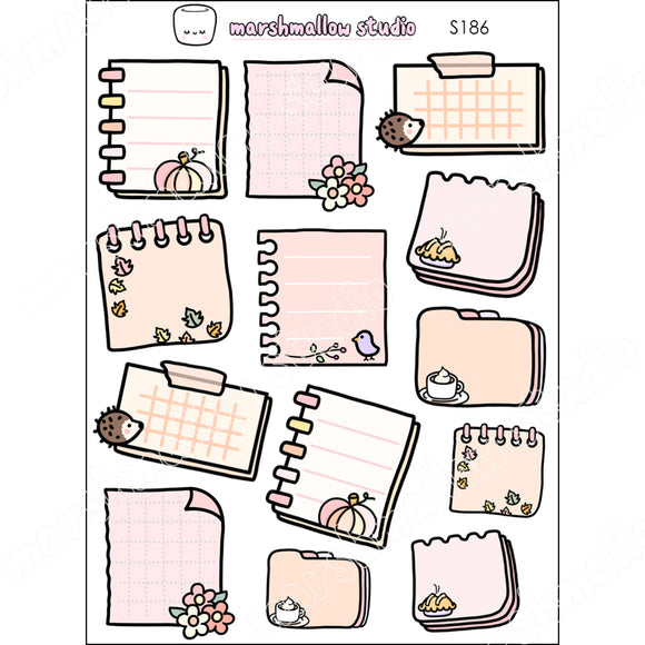 AUTUMN (FALL) NOTE STICKERS - PLANNER STICKERS - S186 - Marshmallow Studio