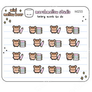 BEARY MUCH TO DO - MINI STICKERS - PLANNER STICKERS - M255 - Marshmallow Studio