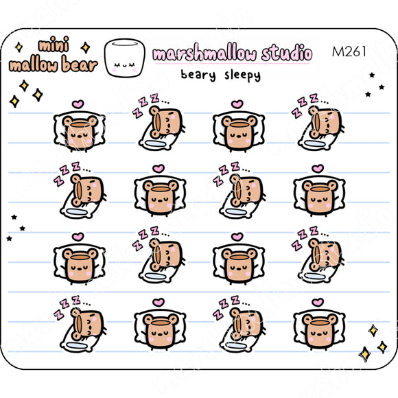 Beary Sleepy - Mini Stickers Planner M261 New Releases