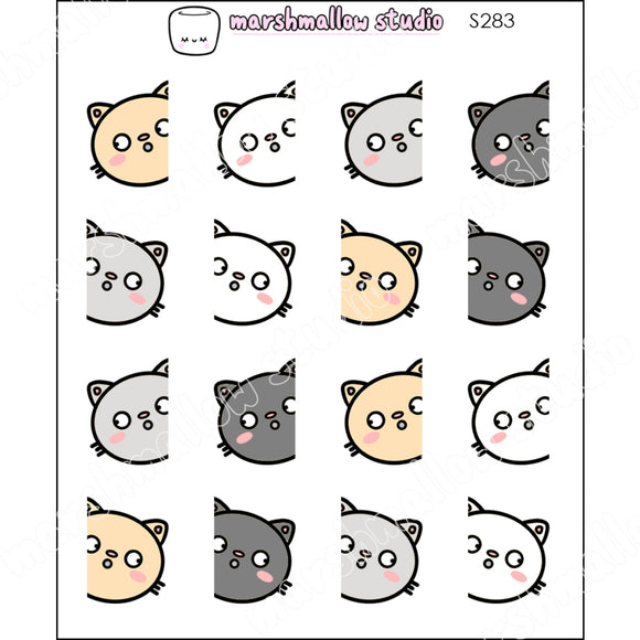 CATS & KITTIES - PEEKING - PLANNER STICKERS - S283 - Marshmallow Studio