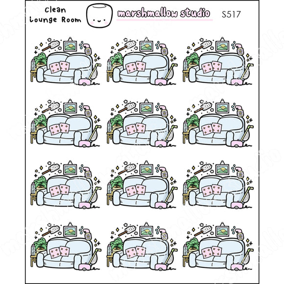 CLEAN LOUNGE ROOM - PLANNER STICKERS - S517 - Marshmallow Studio