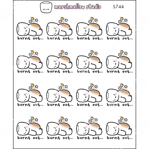 COCOA - BURNT OUT - PLANNER STICKERS - S744 - Marshmallow Studio