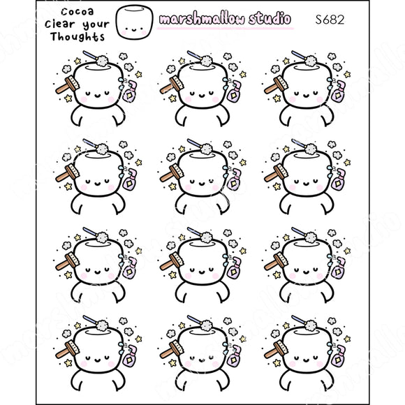 COCOA - CLEAR YOUR THOUGHTS  - PLANNER STICKERS - S682 - Marshmallow Studio