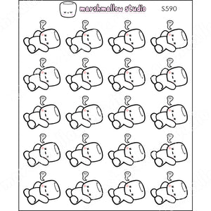COCOA - EXHAUSTED - PLANNER STICKERS - S590 - Marshmallow Studio