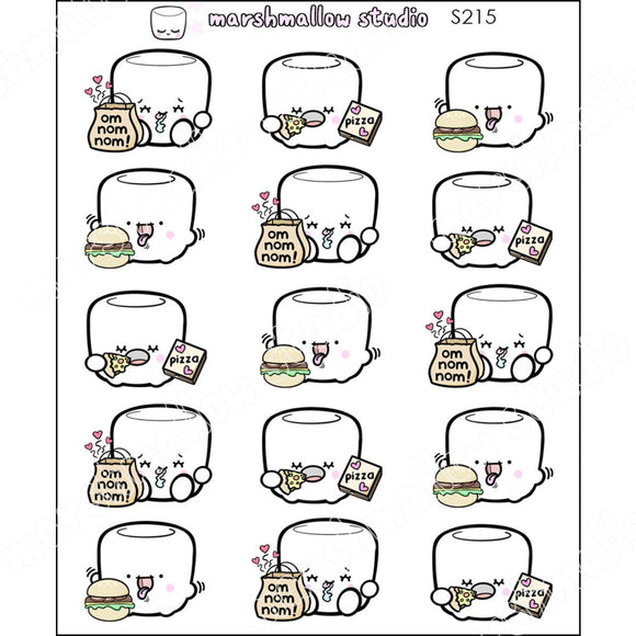 COCOA - FAST FOOD FIEND - PLANNER STICKERS - S215 - Marshmallow Studio