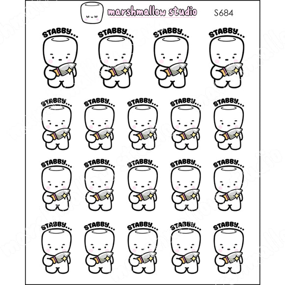 COCOA FEELING STABBY - PLANNER STICKERS - S684 - Marshmallow Studio