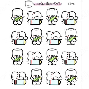 COCOA - HIGH / LOW BATTERY - PLANNER STICKERS - S596 - Marshmallow Studio