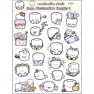 COCOA MARSHMALLOW SAMPLER - PLANNER STICKERS - S205 - Marshmallow Studio