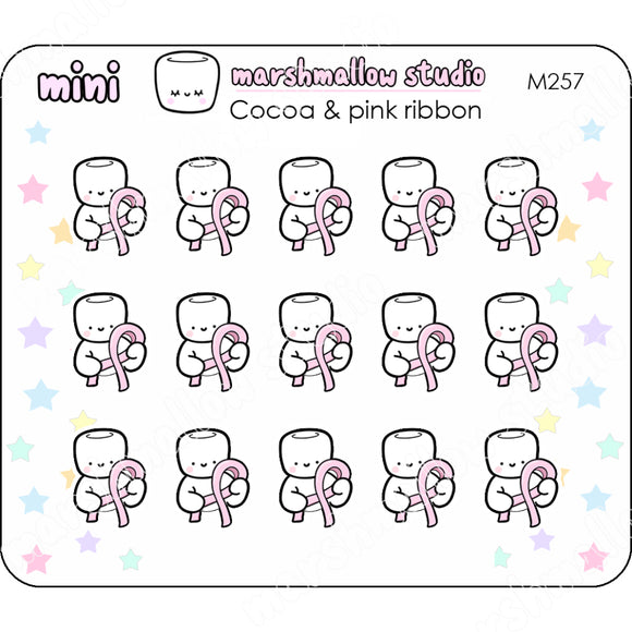 Cocoa & Pink Ribbon - Mini Stickers Planner M257 New Releases