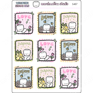 COCOA WELLBEING STAMPS NO.2 - PLANNER STICKERS - S487 - Marshmallow Studio