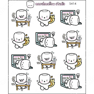 COCOA  - WORK OVERLOAD - PLANNER STICKERS - S414 - Marshmallow Studio