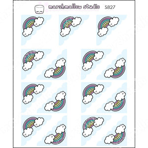 CORNER SCALLOP - HAPPY RAINBOW - PLANNER STICKERS - S827 - Marshmallow Studio