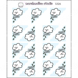 CORNER SCALLOP - WINDY WEATHER - PLANNER STICKERS - S326 - Marshmallow Studio