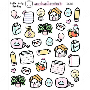 DAILY DOODLES - PLANNER STICKERS - S615 - Marshmallow Studio