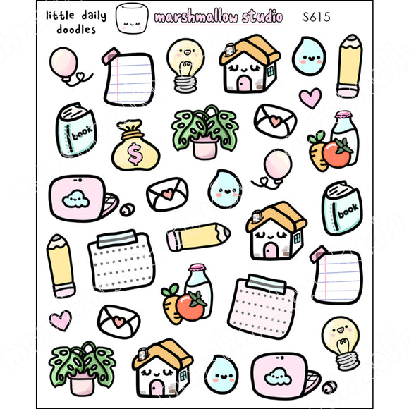 DAILY DOODLES - PLANNER STICKERS - S615 - Marshmallow Studio