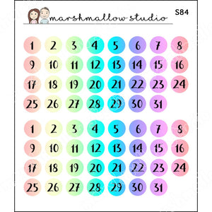 DATE DOTS - CANDY POP - PLANNER STICKERS - S84 - Marshmallow Studio