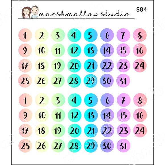 DATE DOTS - CANDY POP - PLANNER STICKERS - S84 - Marshmallow Studio