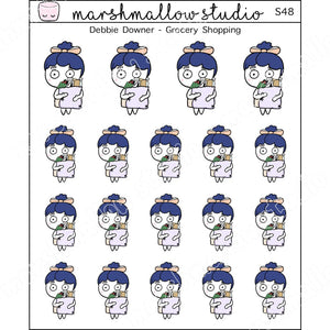 DEBBIE DOWNER - GROCERIES - PLANNER STICKERS S48 - Marshmallow Studio