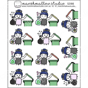 DEBBIE DOWNER - PAPERS & TRASH - PLANNER STICKERS - S398 - Marshmallow Studio