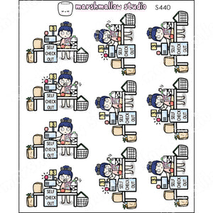 DEBBIE DOWNER - SELF CHECK OUT - PLANNER STICKERS - S440 - Marshmallow Studio