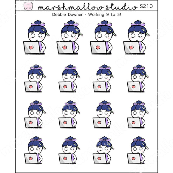 DEBBIE DOWNER - WORKING 9 TO 5! - PLANNER STICKERS S210 - Marshmallow Studio