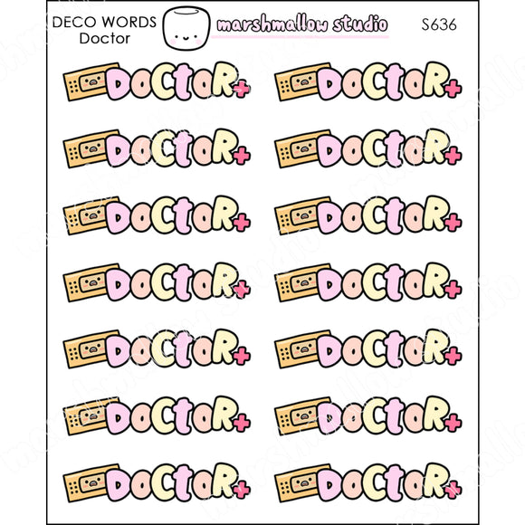 Deco Words - Doctor Planner Stickers S636 New Releases