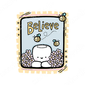 DIGITAL DOWNLOAD - COCOA STAMP - BELIEVE - Marshmallow Studio