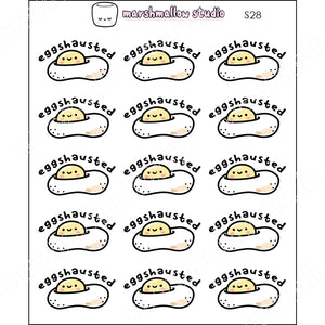 "EGGSHAUSTED" - PLANNER STICKERS - S28 - Marshmallow Studio