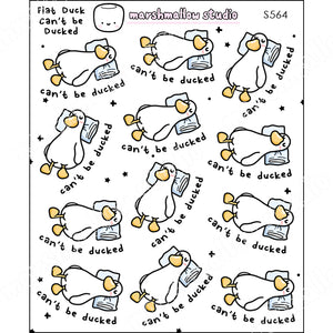 FLAT DUCK - CAN'T BE DUCKED  - PLANNER STICKERS - S564 - Marshmallow Studio
