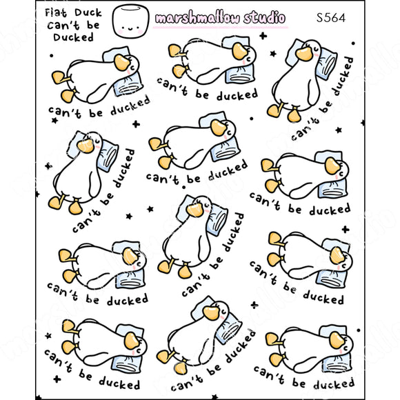 FLAT DUCK - CAN'T BE DUCKED  - PLANNER STICKERS - S564 - Marshmallow Studio