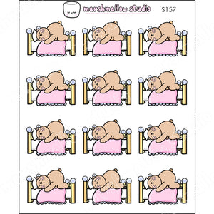 FRECKLE BEAR - TAKE A NAP - PLANNER STICKERS - S157 - Marshmallow Studio