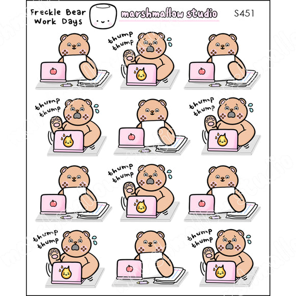 FRECKLE BEAR - WORK DAYS STICKERS - S451