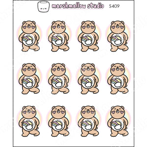 FRECKLE CARE BEAR - PLANNER STICKERS - S409 - Marshmallow Studio