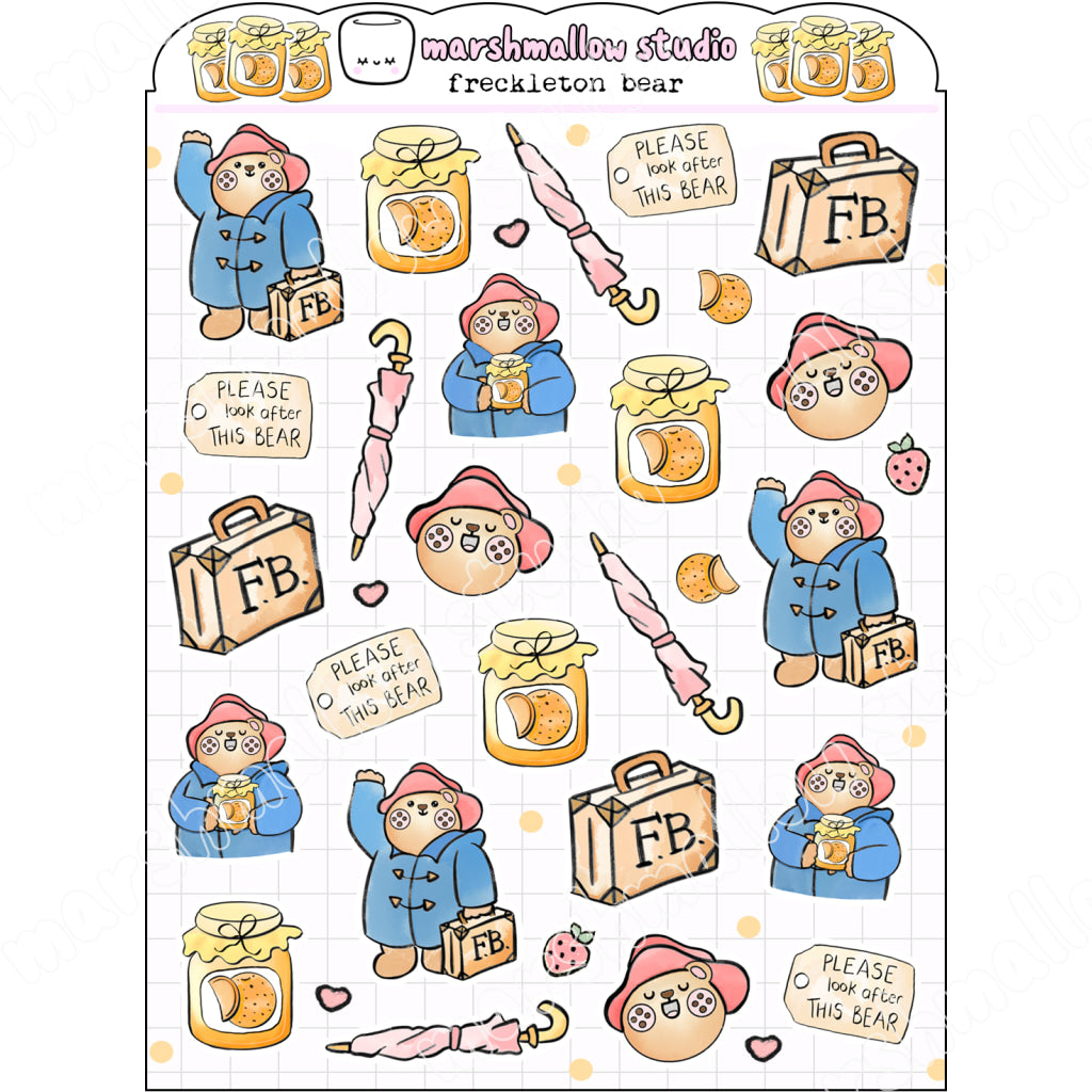 FRECKLETON BEAR STICKER SAMPLER - S930