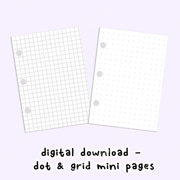 *FREEBIE* DIGITAL DOWNLOAD - GRID & DOT GRID PAGES (MINI BINDER) - Marshmallow Studio