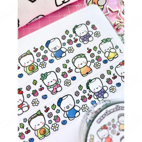 FRUIT SALAD - 20mm PET CLEAR WASHI TAPE - LIMITED EDITION - Marshmallow Studio