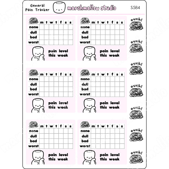 General Pain Tracker - Planner Stickers S584 New Releases